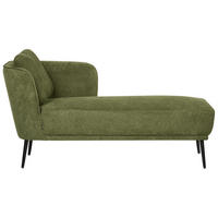 ČALOUNĚNÉ LEHÁTKO CHAISE LONGUE LEVOSTRANNÉ Látka Tmavě zelené Artheze - černá/tmavě zelená, textil (148/70/64cm) - Beliani
