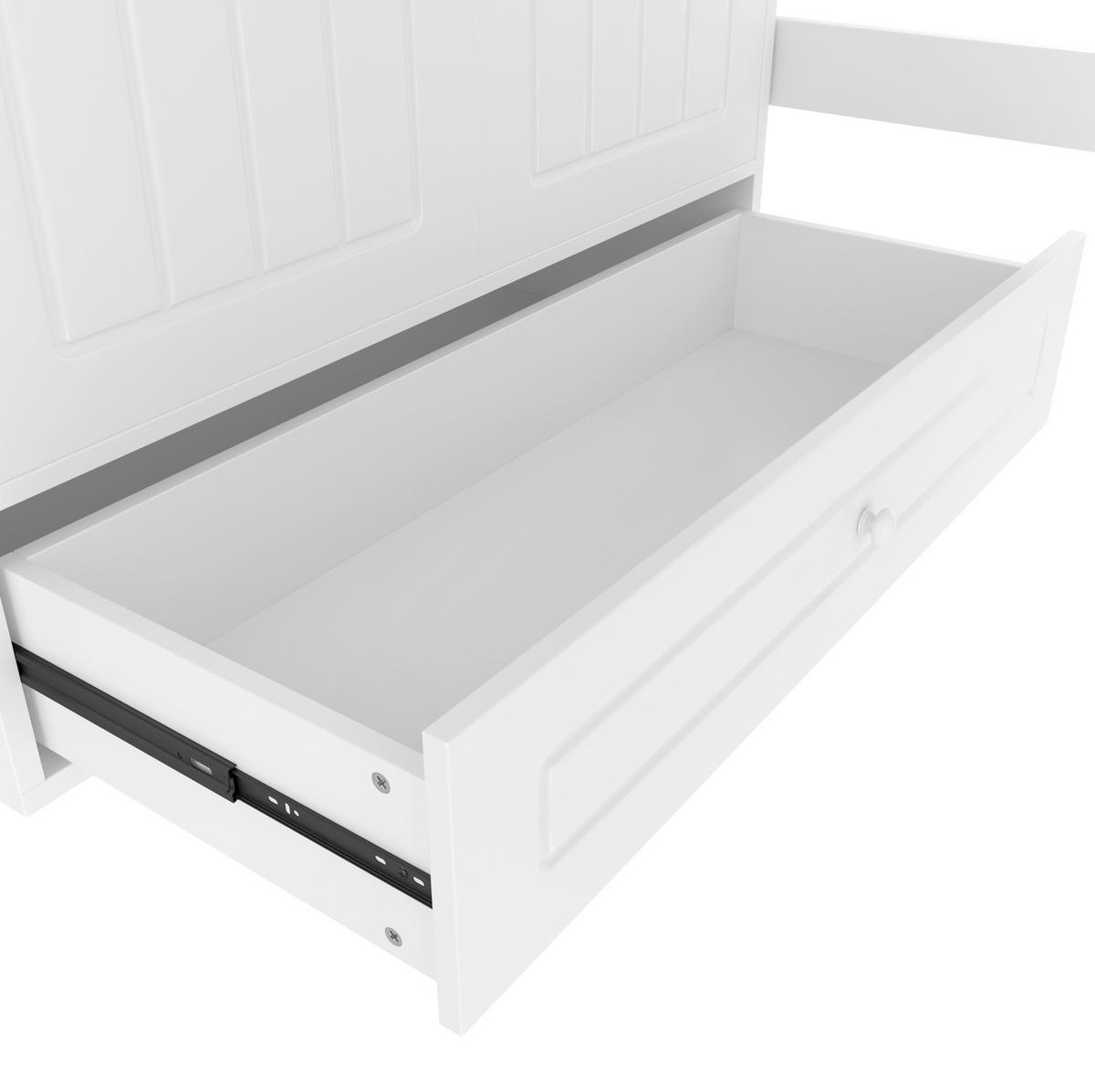 HOCHBETT 90/200 cm Weiß aus Kiefernholz und MDF mit LED-Leiste - Weiß, Holz (90/200cm) - OKMYHOME