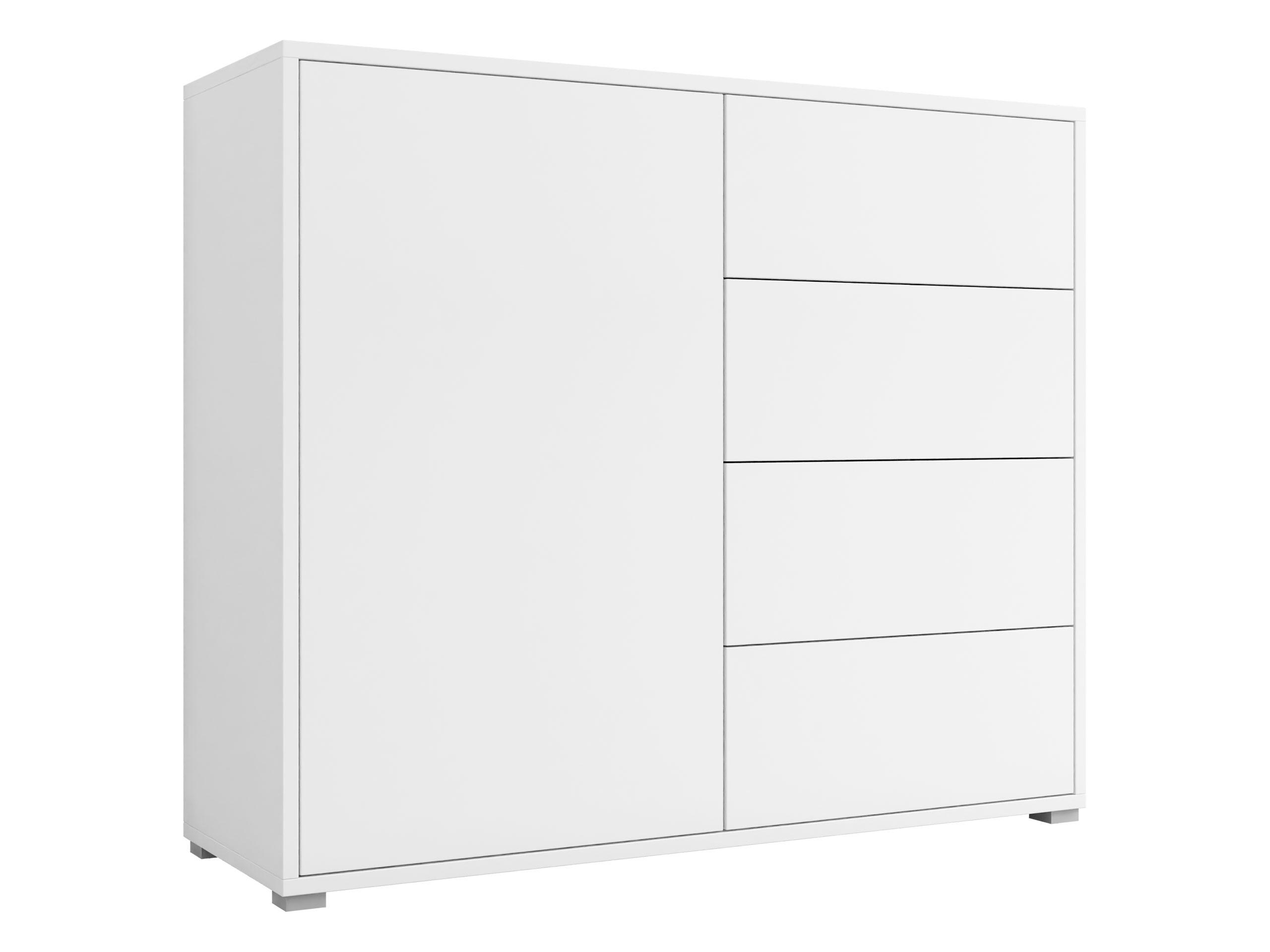 KOMMODE Gesita K1D4SZ - Silberfarben/Weiß, Holzwerkstoff/Kunststoff (100/93/41cm) - MIRJAN24