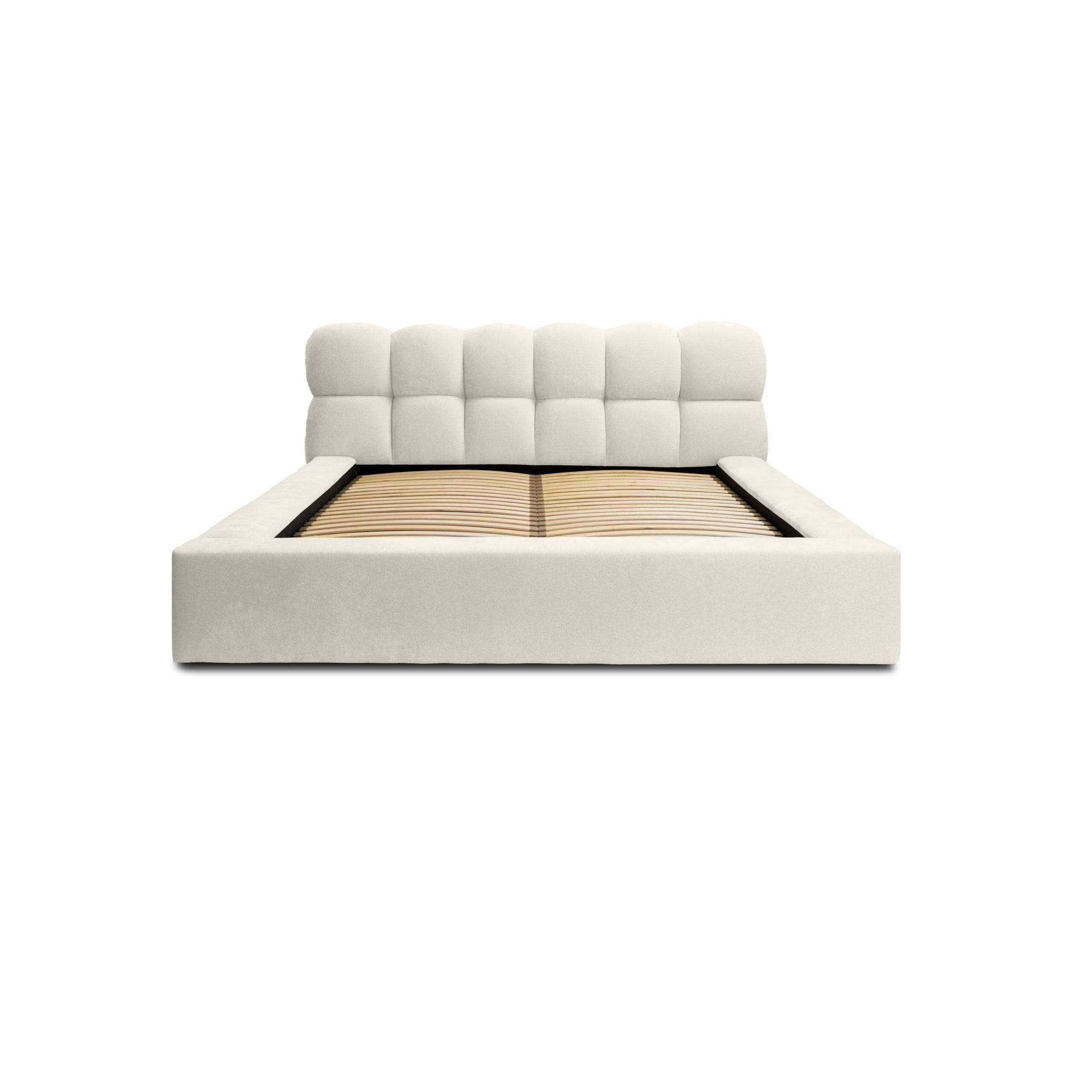 POLSTERBETT schenilen Struktur Paulon 140x200 cm, Creme - Creme, Textil (140/200cm) - Fedve