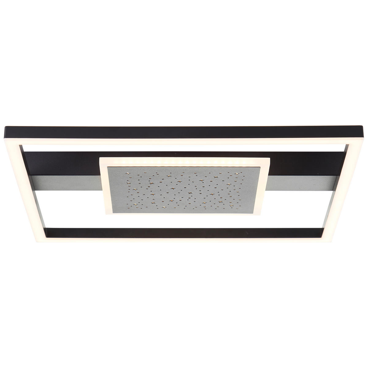 DECKENLEUCHTE Reno G92997A06 - Schwarz, Metall (37/37/5cm) - Brilliant