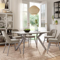 ESSTISCH Trill Weiß/Grau 140 x 90 cm ausziehbar - Weiß/Grau, Holzwerkstoff (90/140/76cm) - Vicco