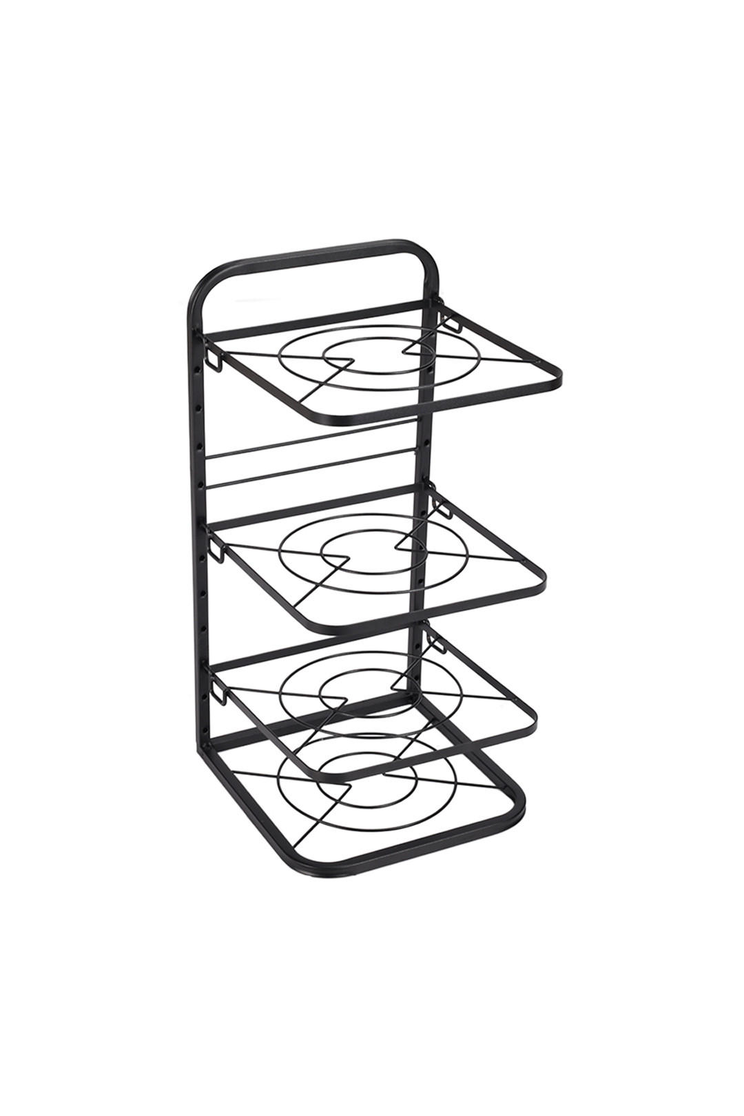 TOPFREGAL 4-stufig aus Eisen in Schwarz Stabile Sturktur Gute Luftzirkulation Shutzschichtung 26,5 x 26 x 52,5 cm - Schwarz, Metall (26.5/52.5/26cm) - Livingandhome