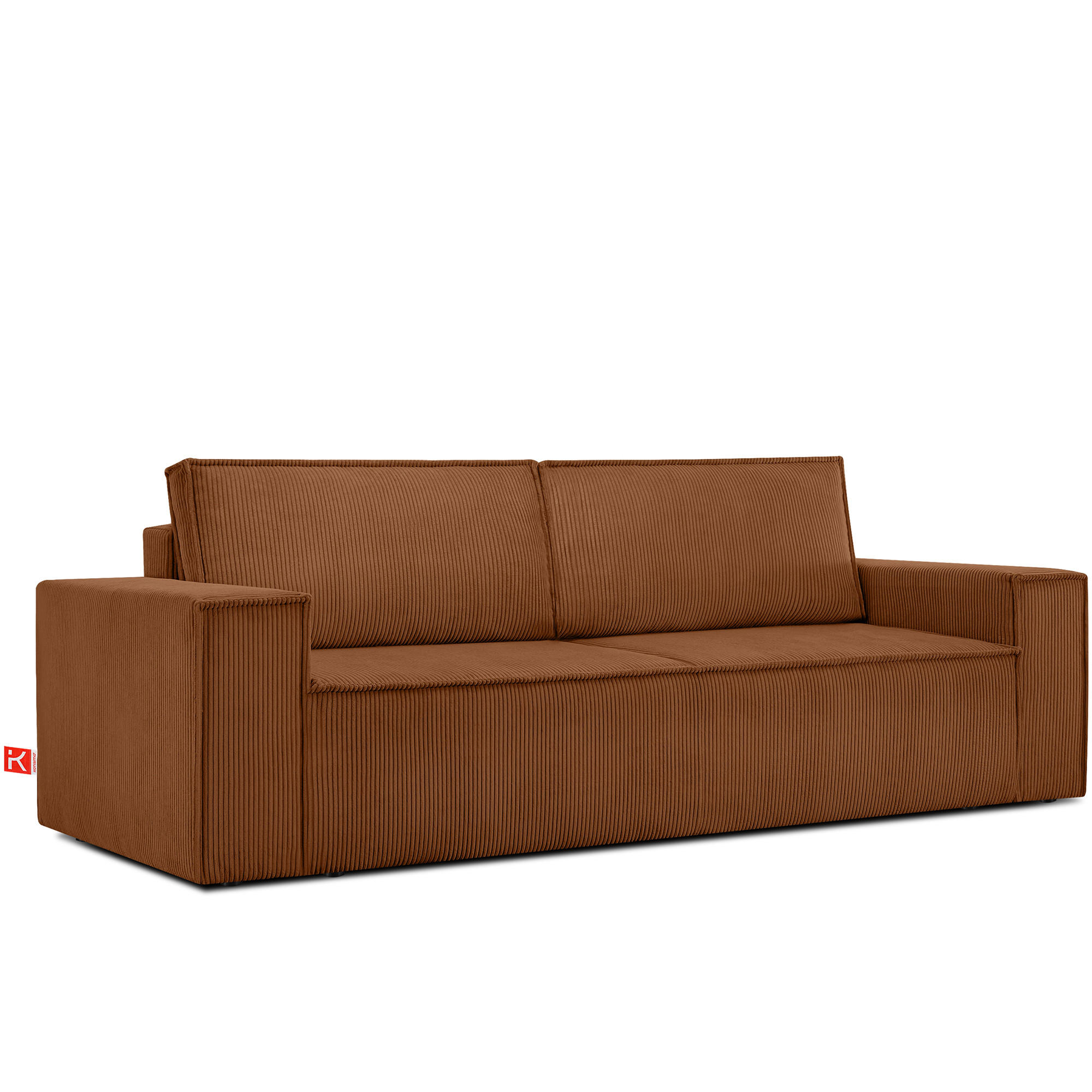 3-SITZER-SCHLAFSOFA NAPI in Pet Friendly Cord-Stoff, Erze - Schwarz/Orange, Textil (244/89/101cm) - KONSIMO®