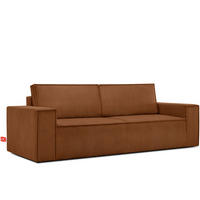 3-SITZER-SCHLAFSOFA NAPI in Pet Friendly Cord-Stoff, Erze - Schwarz/Orange, Textil (244/89/101cm) - KONSIMO®