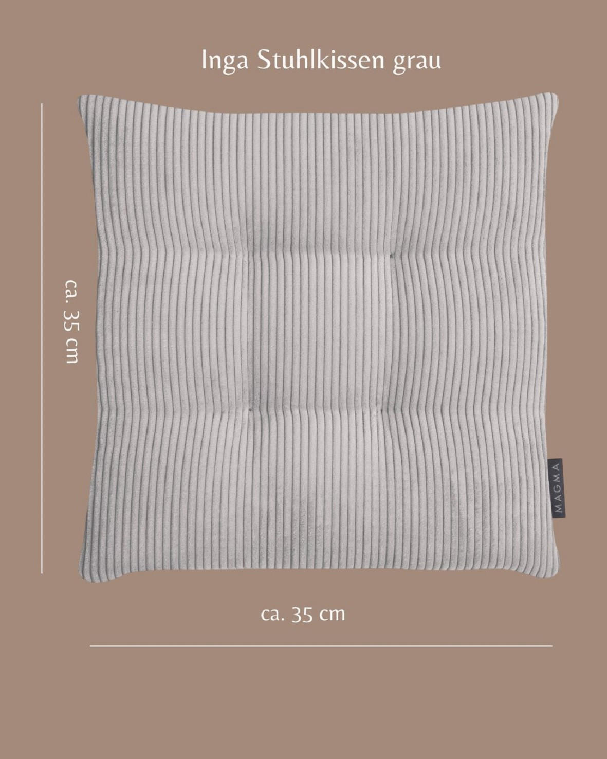 STUHLKISSEN 2er Set Inga - Grau, Textil (35/35/5cm) - Magma Heimtexx