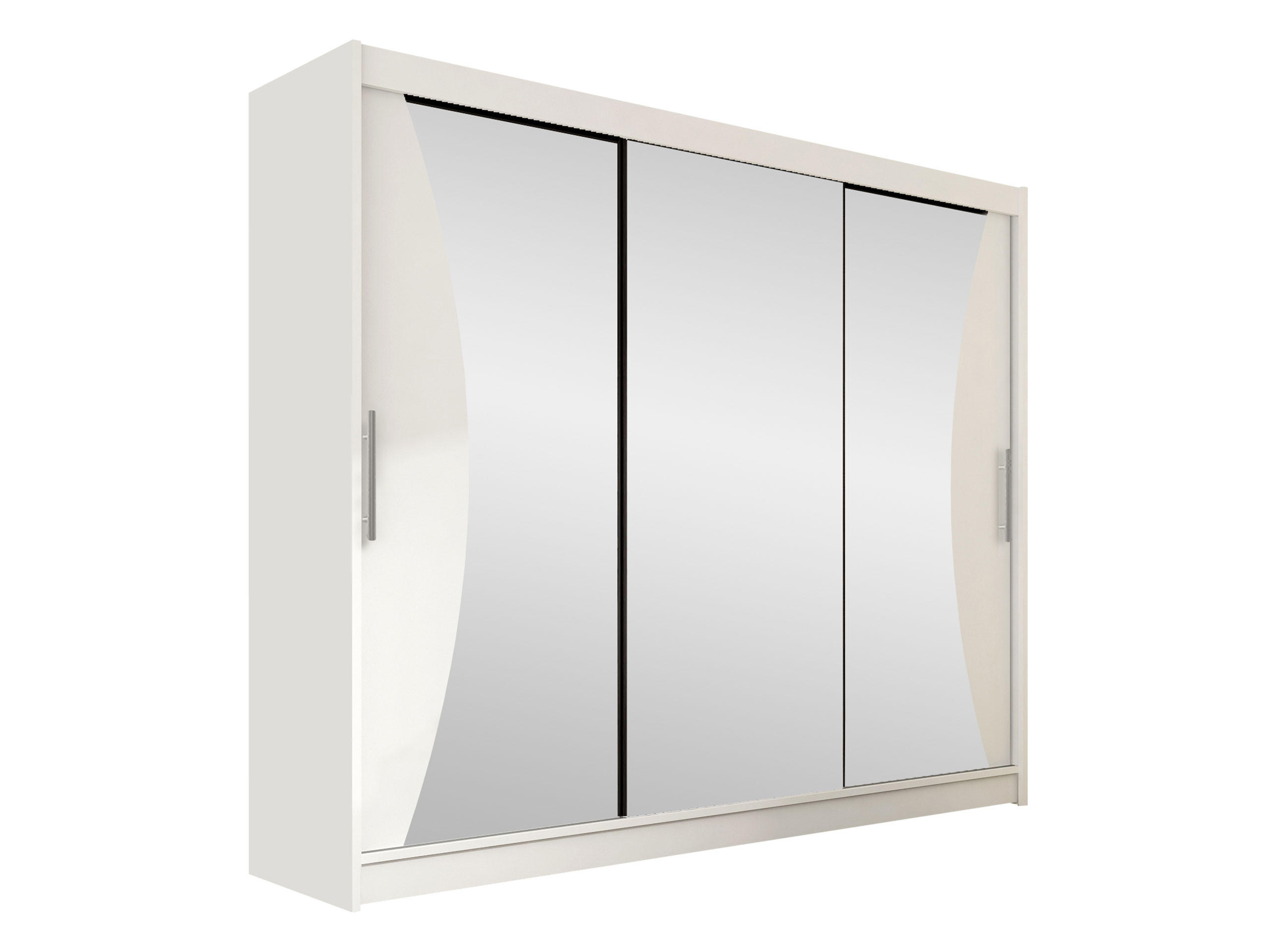 KLEIDERSCHRANK Aston IV - Silberfarben/Weiß, Holzwerkstoff/Kunststoff (250/215/58cm) - MIRJAN24