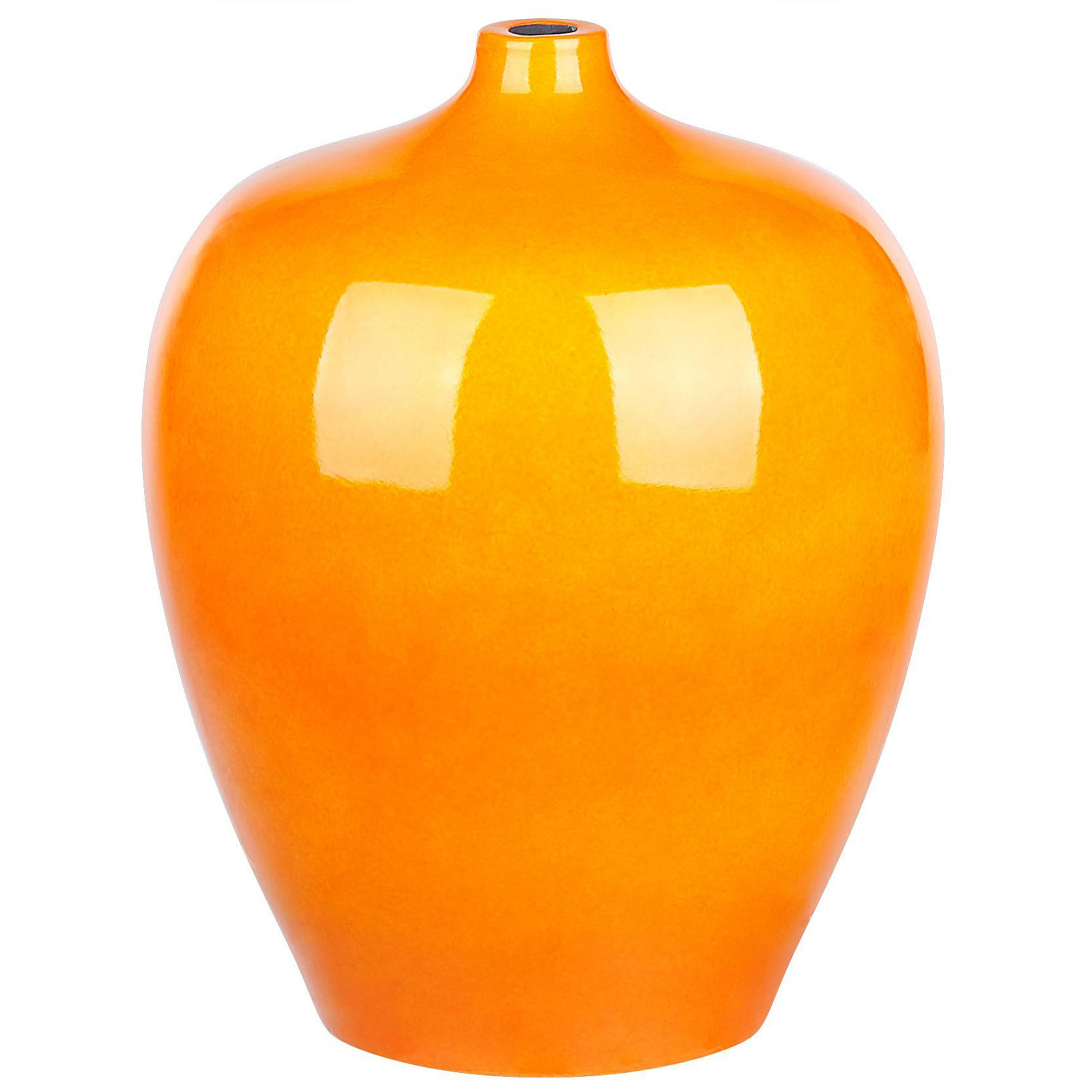 BLUMENVASE Terrakotta orange Terrasa - Orange, Stein (37cm) - Beliani