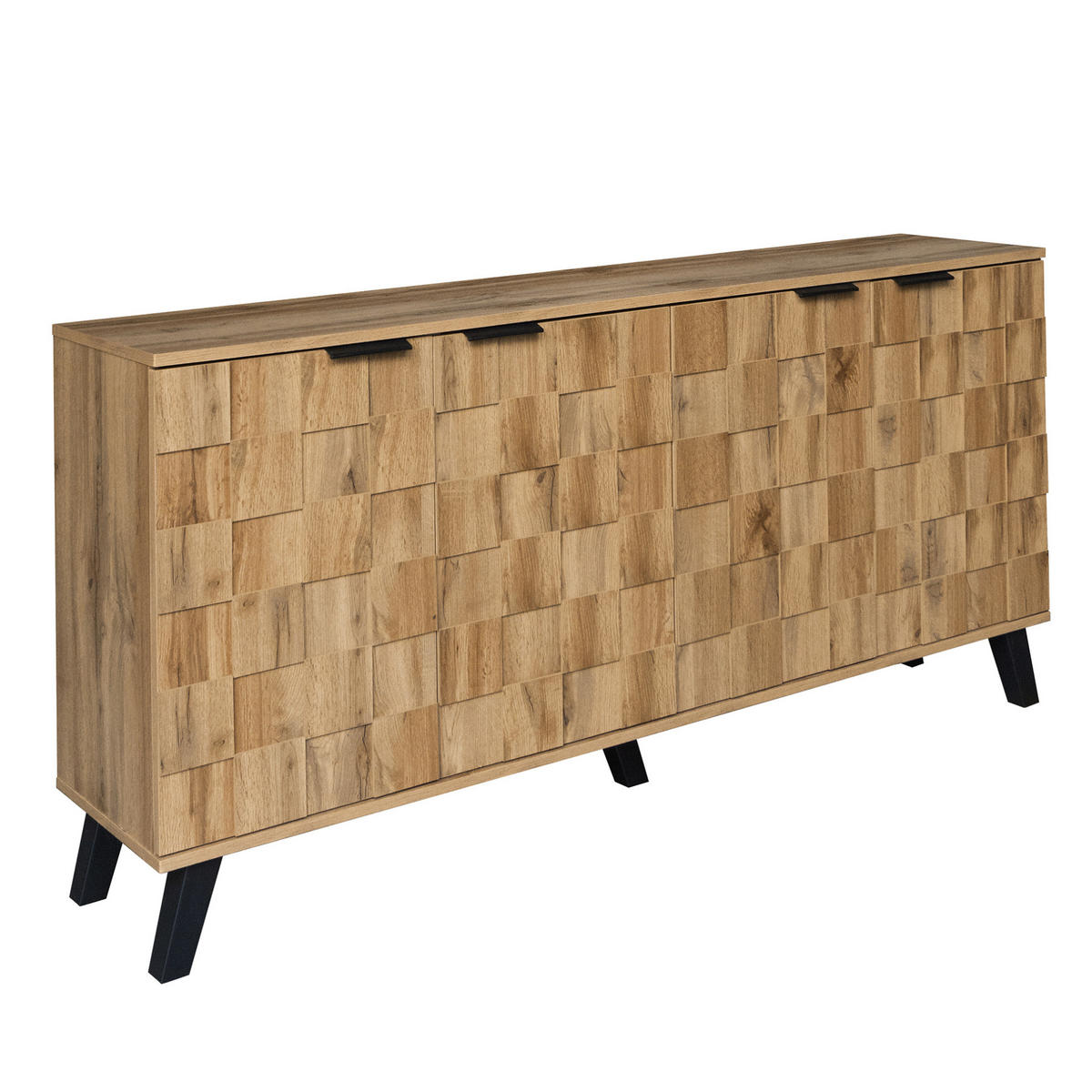 SIDEBOARD mit 4 Türen 160,5 x 35,5 x 78 cm Holzoptik - Hellbraun, Holzwerkstoff (160.5/78/35.5cm) - Meubliv