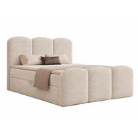 BOXBETT ROYAL 200x200 cm in Creme, Bettkasten, Topper, Bouclé-Stoff - Ecru, Holz/Textil (200/200cm) - EMLAR Home