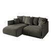 ECKSOFA mit Schlaffunktion und Bettkasten ONESK-L 208x165x40 Schwarz Velours - Schwarz, Holzwerkstoff/Kunststoff (208/165cm) - ALTDECOR