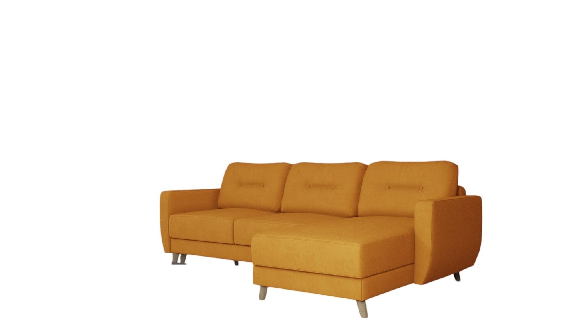 ECKSOFA Marlies In Opera Velvet - Gelb, Holzwerkstoff/Textil (233/140cm) - Fun Möbel