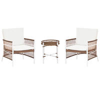 BISTRO-SET 2-Sitzer Weiß Levico - Weiß/Braun, Metall - Beliani