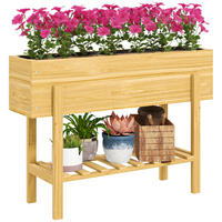 HOCHBEET mit Regal - Naturfarben, Holz (30/70.5/100cm) - Outsunny