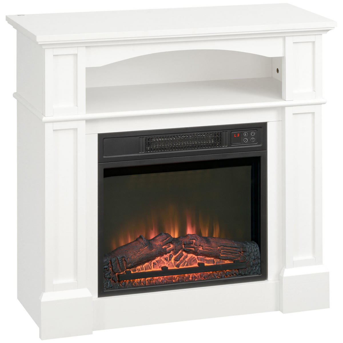 ELEKTROKAMIN DE-17025 LED-Flamme mit Fernbedienung Weiß - Weiß, Metall (80.5/80.5/32.3cm) - ComfortXL