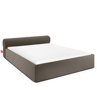 POLSTERBETT LUNEO - Schwarz/Braun, Holz/Holzwerkstoff (162/204cm) - KONSIMO®