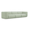 4-SITZER-SOFA Strukturstoff Stoff Grün - Schwarz/Hellgrün, Kunststoff/Textil (319/70/89cm) - Makamii