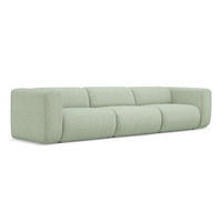 4-SITZER-SOFA Strukturstoff Stoff Grün - Schwarz/Hellgrün, Kunststoff/Textil (319/70/89cm) - Makamii