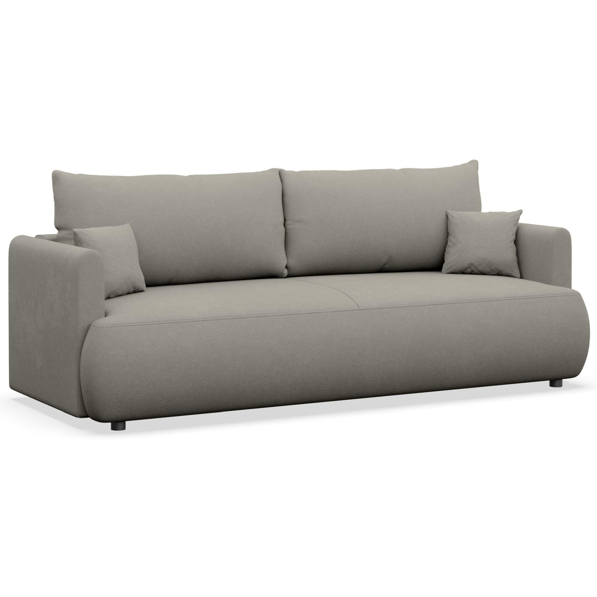 3-SITZER SOFA Ovo Mini Hellgrau Chenille Easy-Clean - Hellgrau/Schwarz, Kunststoff/Textil (226/90/97cm) - Selsey