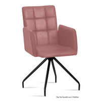 ARMLEHNSTUHL (6er-Set) Devina 52x91x60 Schwarz/Rosewood - Dunkelrosa/Schwarz, Kunststoff (60/91/52cm) - 58aufmkessel