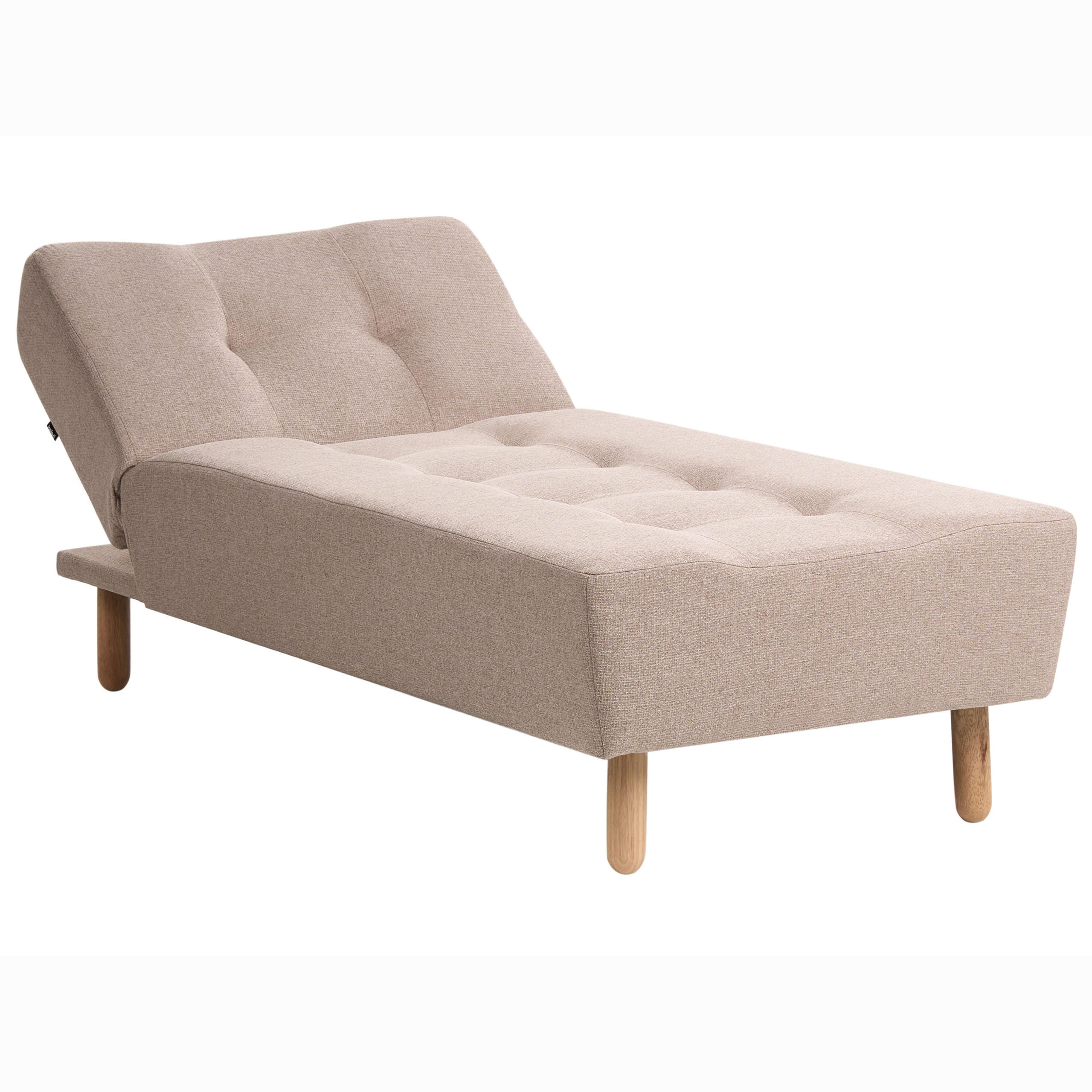 CHAISELONGUE Stoff Beige Alsten - Beige/Braun, Textil (163/80/75cm) - Beliani