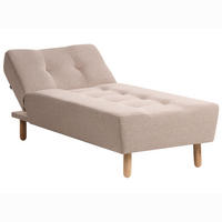 CHAISELONGUE Stoff Beige Alsten - Beige/Braun, Textil (163/80/75cm) - Beliani