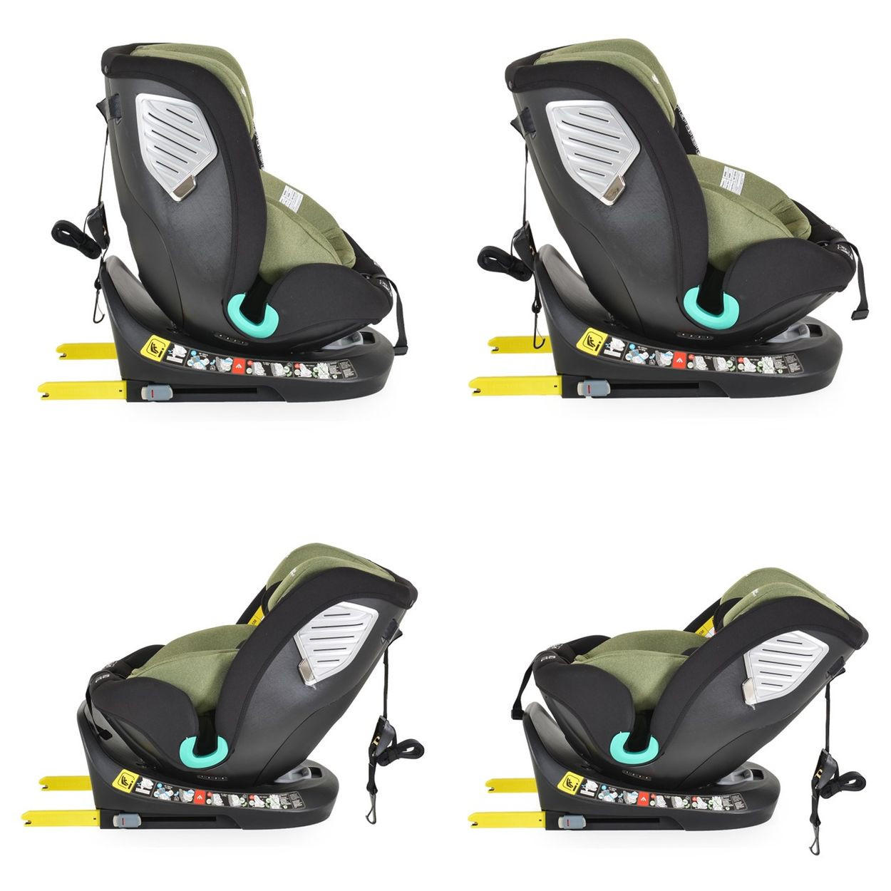KINDERSITZ Serengeti i-Size grün (40-150cm) Isofix, Kuscheltier, Nackenkissen - Grün, Kunststoff (44/60/17cm) - Moni