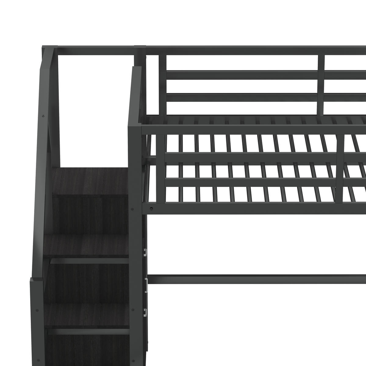 HOCHBETT Metall 140/200 cm Schwarz - Schwarz, Metall - Raumix