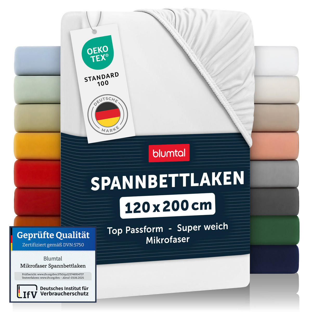 SPANNBETTLAKEN 120/200/30 cm Weiß - Weiß, Textil (120/200cm) - Blumtal