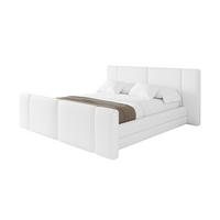 POLSTERBETT mit Bettkasten, Fußteil und Lattenrost, Bett mit Matratze H3/H4 - TEVO-Z 140x200 Weiß - Weiß Hochglanz, Holzwerkstoff/Textil (140/200cm) - ALTDECOR