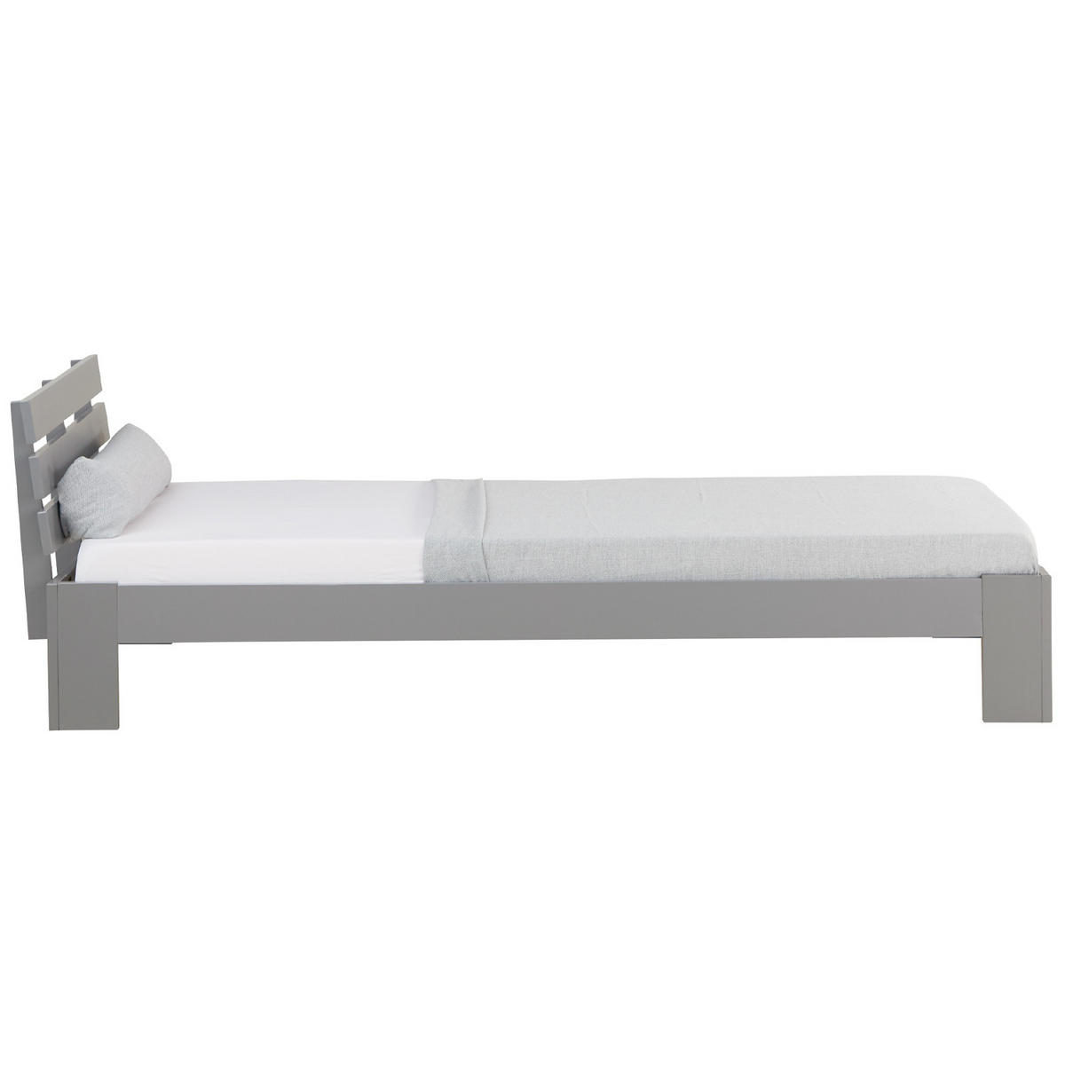 HOLZBETT 90/200 cm mit Lattenrost grau - Grau, Holz (90/200cm) - Homestyle4u