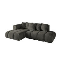 ECKSOFA Ottomane Links CLOUD-L-v1 289x180x40 Schwarz Velours - Schwarz, Holzwerkstoff/Kunststoff (180/289cm) - ALTDECOR