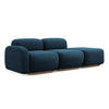 3-SITZER SOFA Rechts Chenille Stoff Blau - Blau/Braun, Holz/Textil (258/73/95cm) - Makamii