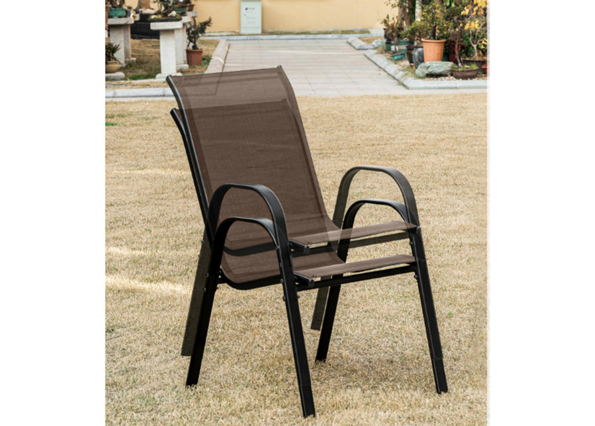GARTENSTUHL-SET mit 2 Teilen - Braun, Metall (43/91/56cm) - A2A Home