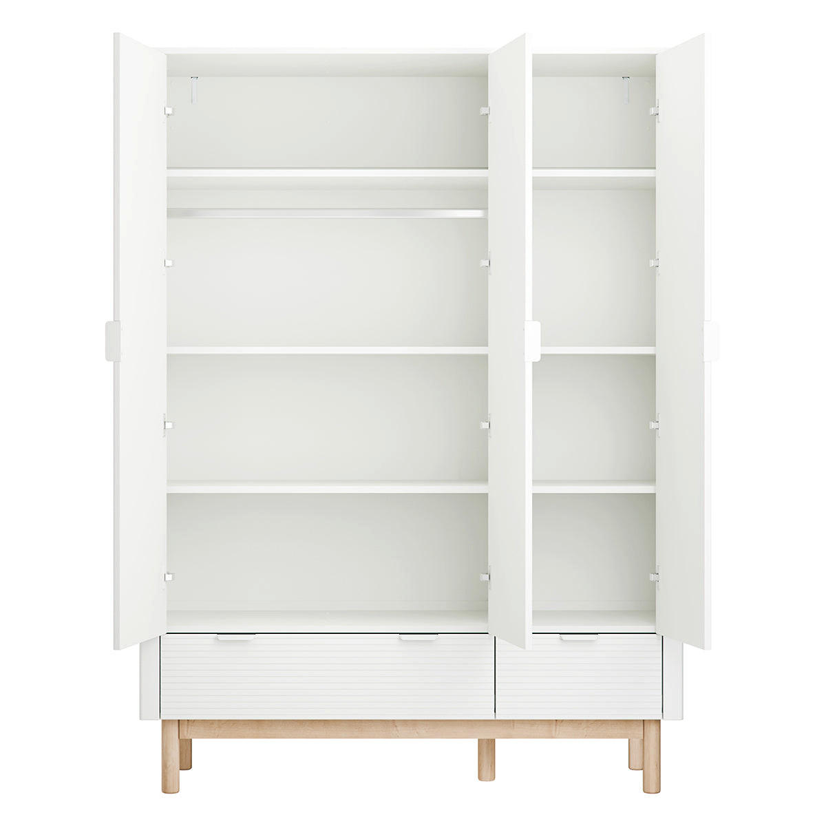 SKRIŇA 3 dvere Miloo Biela - biela, kompozitné drevo (144/198/52.5cm) - Petits-meubles