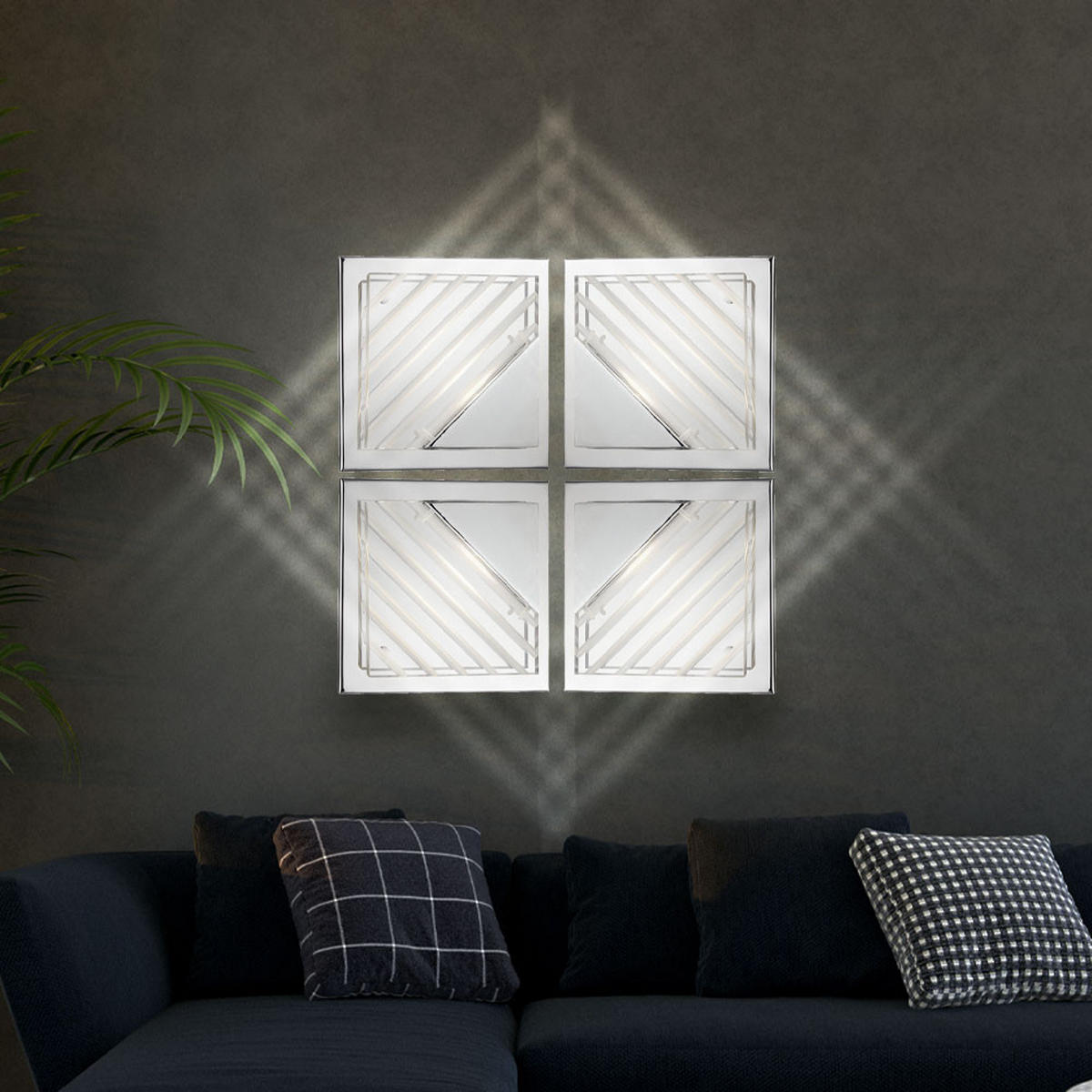 LED WANDLEUCHTE MIA Chrom Silber Aluminium - Silberfarben, Metall (15/6.5/15cm) - Esto