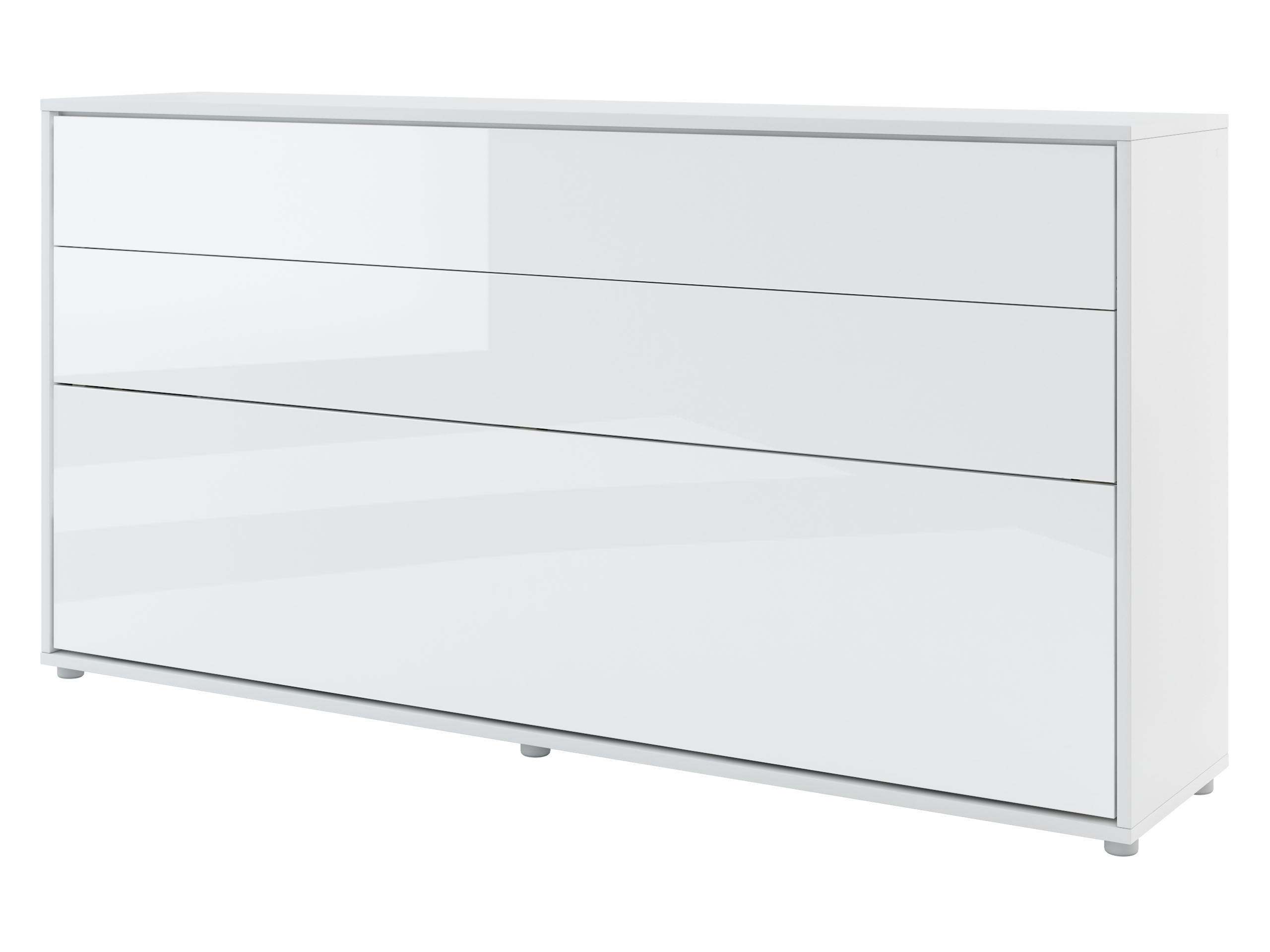 SCHRANKBETT Bed-Concept BC-06 90x200 mit LED-Lampe und LED Beleuchtung - Weiß Hochglanz/Grau, Holz/Holzwerkstoff (90/200cm) - MIRJAN24