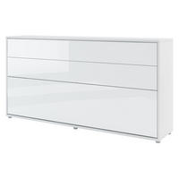 SCHRANKBETT Bed-Concept BC-06 90x200 mit LED-Lampe und LED Beleuchtung - Weiß Hochglanz/Grau, Holz/Holzwerkstoff (90/200cm) - MIRJAN24