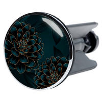 WASCHBECKENSTÖPSEL Dahlien - Blau, Kunststoff/Metall (4/7/7cm) - Sanilo