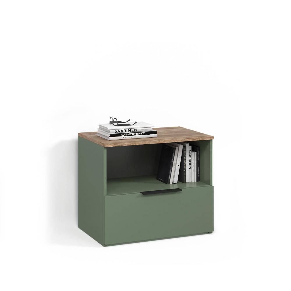 KOMMODE Piave Grün mit klappe - Grün, Holzwerkstoff (60/50/40cm) - Livinity®