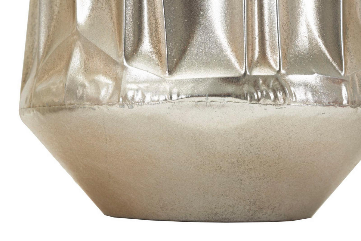 DEKOVASEN IM 3ER-SET, silberfarben, Eisen, Höhen 38,5, 33 und 26,5 cm - Silberfarben, Metall (39cm) - Mauro Ferretti