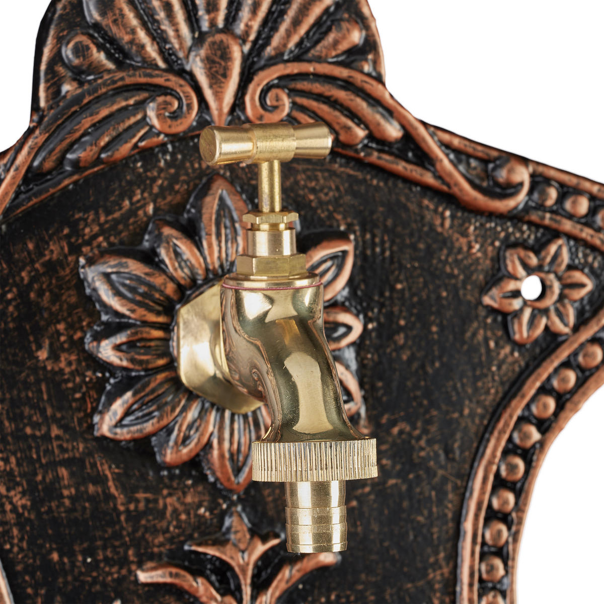 WANDBRUNNEN - Braun, Metall (19.5/37/66cm) - Relaxdays