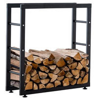 KAMINHOLZSTÄNDER Kerry-II, 25x80x80 Schwarz - Schwarz, Metall (80/80/25cm) - TPFLiving