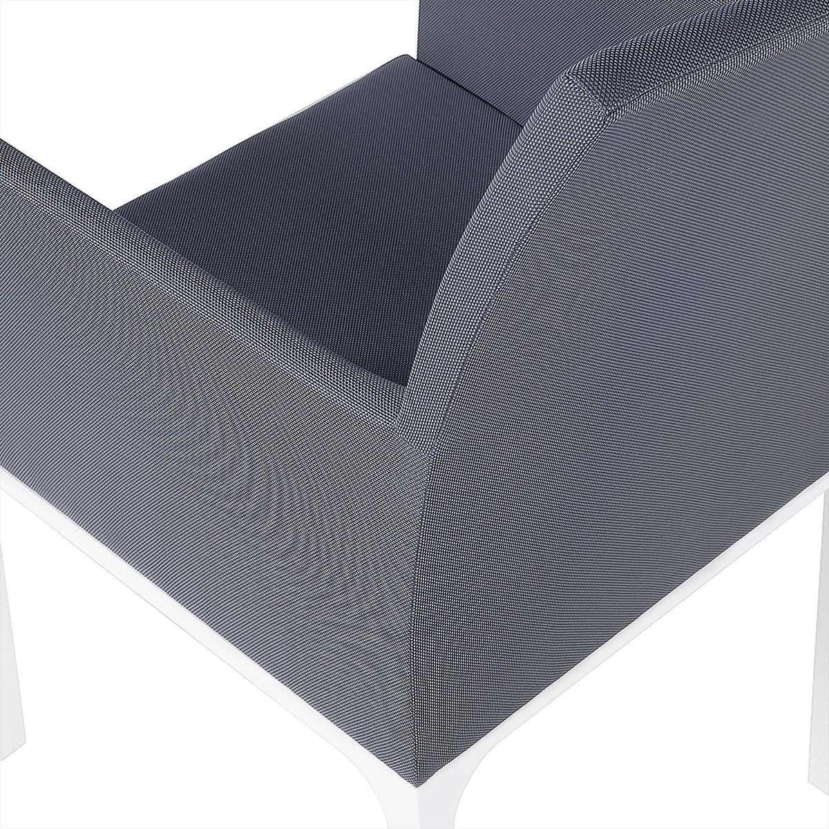 GARTENSTUHL 8er-Set Aluminium grau Bacoli - Grau, Textil (52/91/62cm) - Beliani