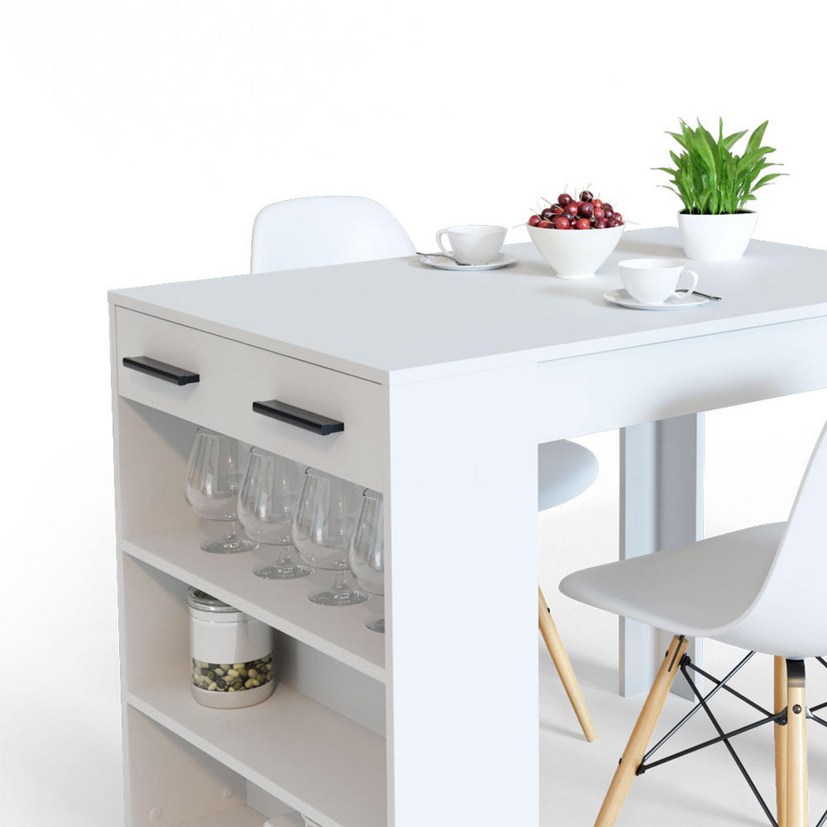 ESSZIMMERTISCH Repose Weiß 67 x 100 cm - Weiß, Holzwerkstoff (67/77.5/100cm) - Vicco