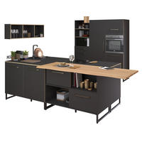 MINIKÜCHE grau, Eiche, Komplett-Set 3-teilig - Eichefarben/Grau, Holzwerkstoff (240/196/67cm) - Parisot Meuble