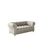SOFA 2-Sitzer CHESTERFIELD Elegant Klassisch Schick Stoff Whisper Velours Creme - Creme, Holz/Textil (152/77/90cm) - Kaiser Möbel