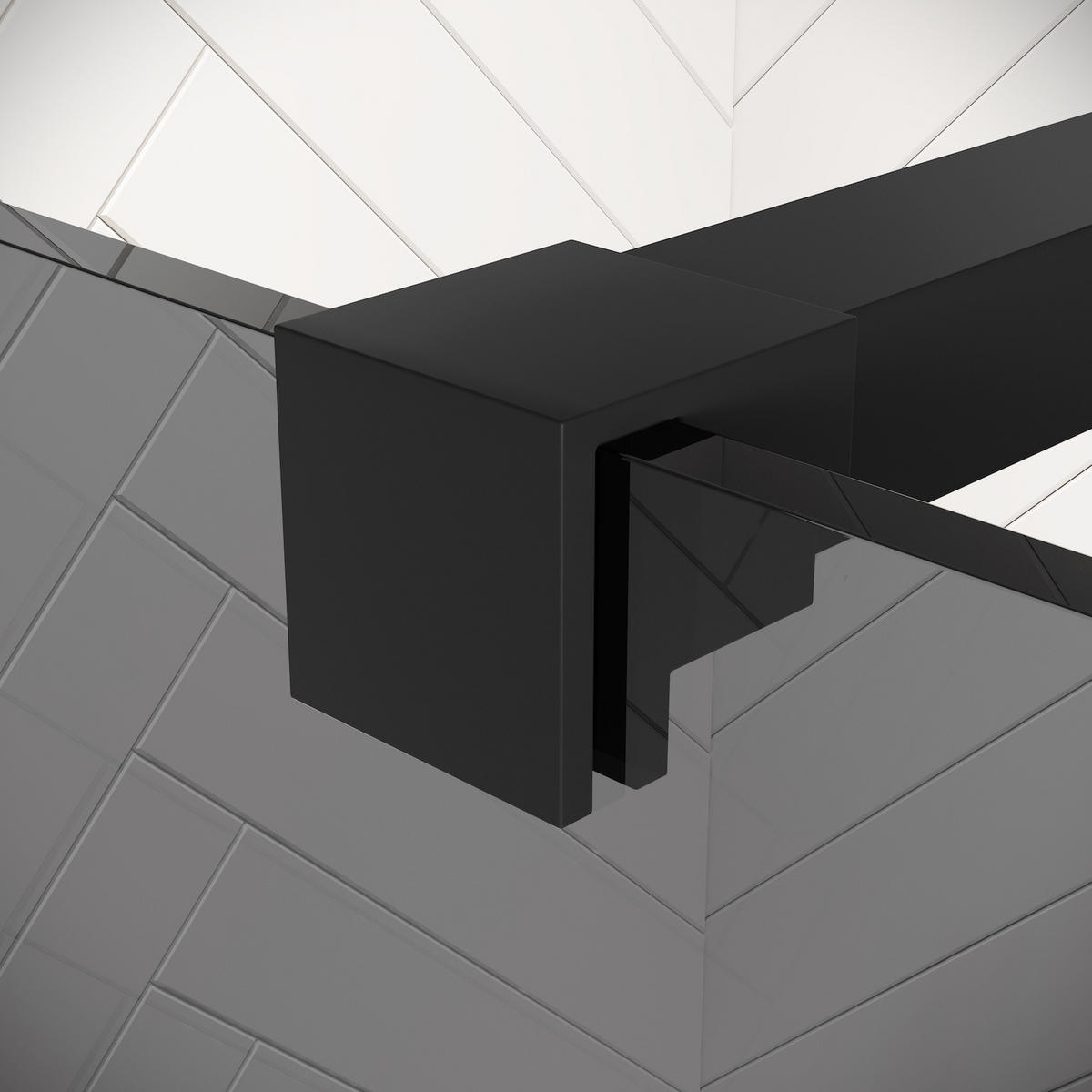 DUSCHWAND Rizani - 90 x 200 cm - Schwarz - Walk-In Duschabtrennung aus Rauchglas - Anthrazit/Schwarz, Glas (90/200cm) - Badplaats