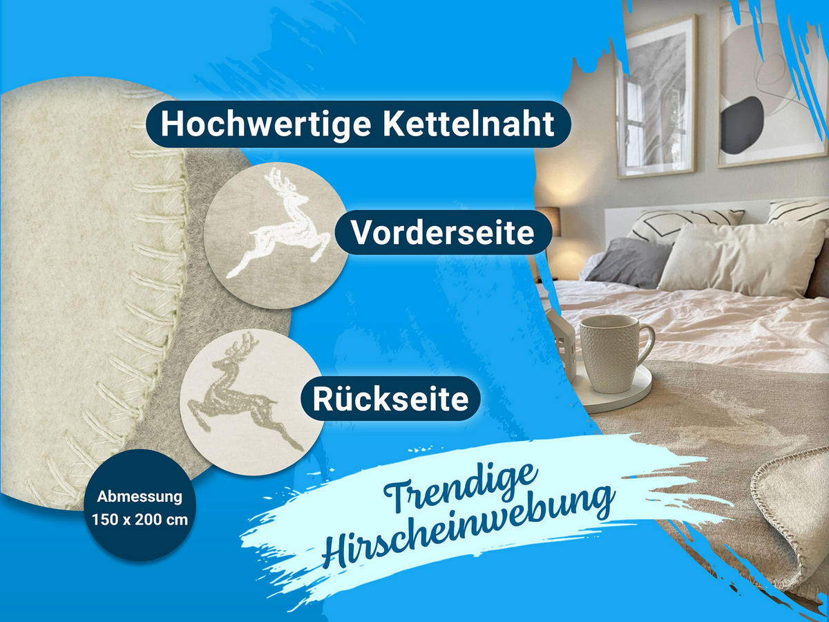 KUSCHELDECKE, 150x200 cm, 60% Baumwolle, 40% Polyacryl, Beige - Creme, Naturmaterialien (150/200cm) - Zollner