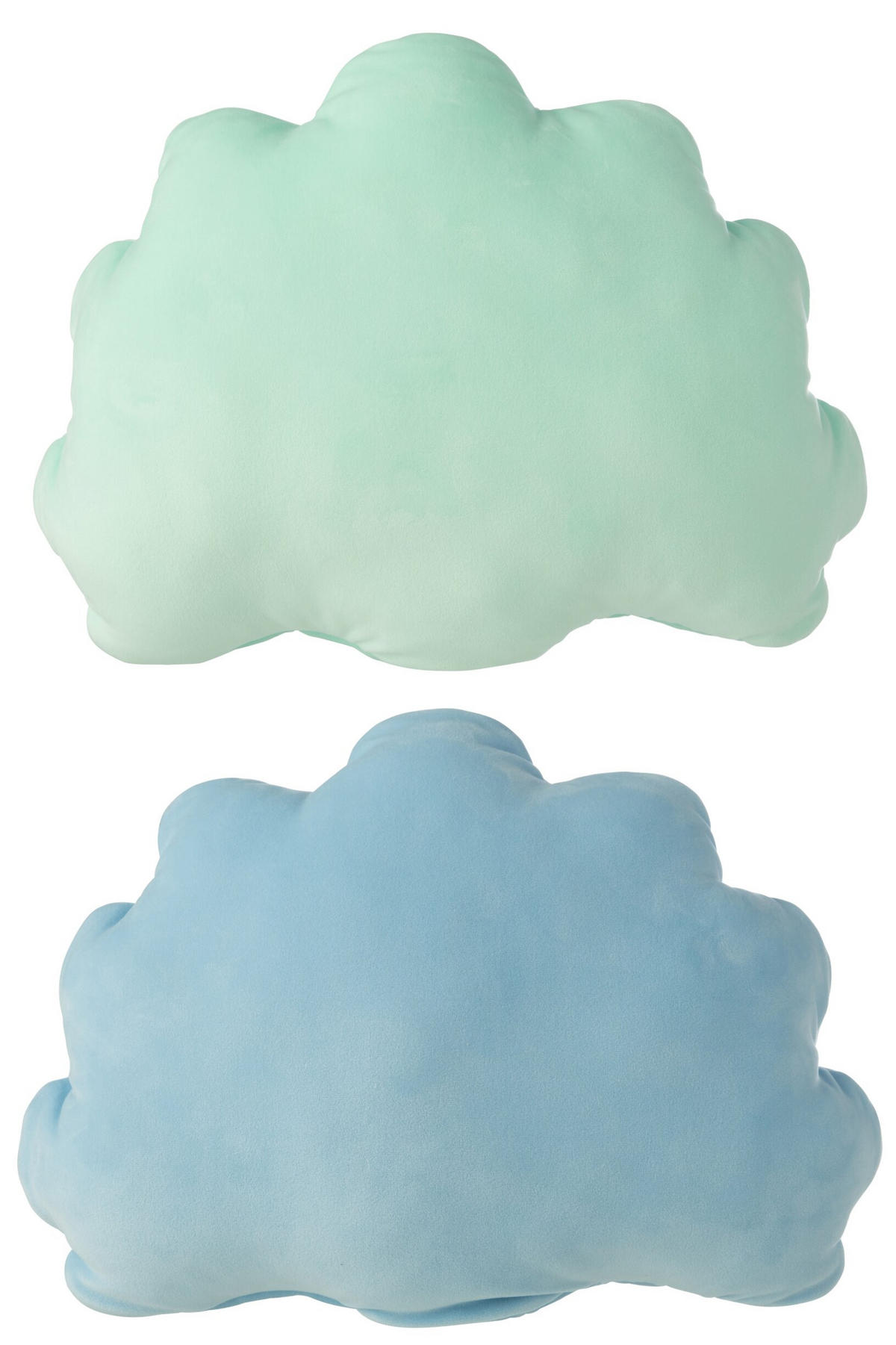 KISSEN POLY (2ER SET) - Blau, Textil (30/37cm) - J-Line